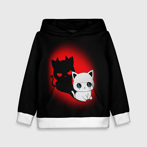 Детская толстовка КОТИК ДЬЯВОЛ KITTY DEVIL / 3D-Белый – фото 1