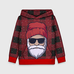 Толстовка-худи детская SANTA HIPSTER САНТА ХИПСТЕР, цвет: 3D-красный