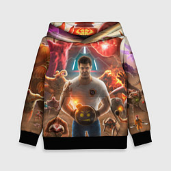 Толстовка-худи детская Serious Sam Игровые персонажи Босы, цвет: 3D-черный