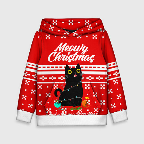 Детская толстовка MEOW CHRISTMAS / 3D-Белый – фото 1