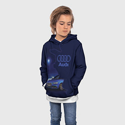 Толстовка-худи детская AUDI лого, цвет: 3D-белый — фото 2