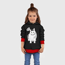 Толстовка-худи детская КОТ БЕНДЕР МЕМ, цвет: 3D-красный — фото 2