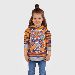 Толстовка-худи детская Тигр с черепом, цвет: 3D-меланж — фото 2