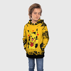 Толстовка-худи детская ПОКЕМОНЫ, ПИКАЧУ ДЕРЖИТ СЕРДЦЕ, цвет: 3D-черный — фото 2