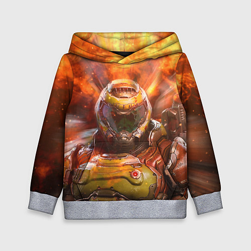Детская толстовка DoomGuy in Fire Doom / 3D-Меланж – фото 1