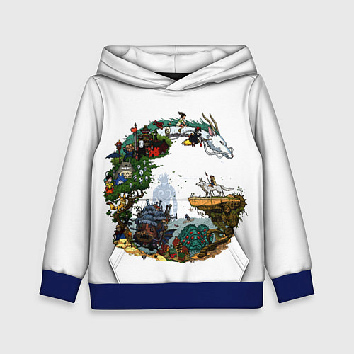 Детская толстовка Миры Хаяо Миядзаки унесенные призраками и другие / 3D-Синий – фото 1