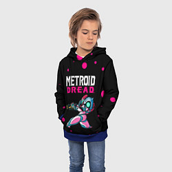 Толстовка-худи детская Metroid Метроид, цвет: 3D-синий — фото 2