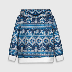 Толстовка-худи детская Christmas Pattern, цвет: 3D-белый