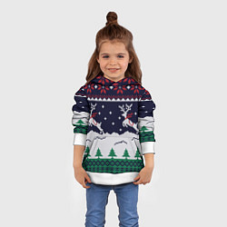 Толстовка-худи детская СВИТЕР С ОЛЕНЯМИ DEER SWEATER, цвет: 3D-белый — фото 2