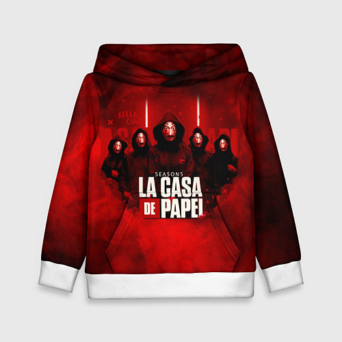 Детская толстовка БУМАЖНЫЙ ДОМ - LA CASA DE PAPEL - BELLA CIAO / 3D-Белый – фото 1