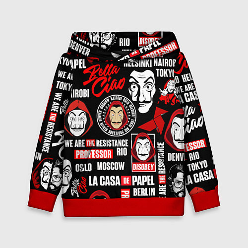 Детская толстовка БУМАЖНЫЙ ДОМ ЛОГОБОМБИНГ LA CASA DE PAPEL / 3D-Красный – фото 1