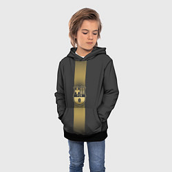 Толстовка-худи детская Barcelona Gold-Graphite Theme, цвет: 3D-черный — фото 2