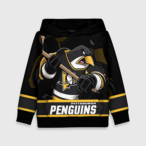 Детская толстовка Питтсбург Пингвинз, Pittsburgh Penguins / 3D-Черный – фото 1
