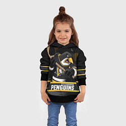 Толстовка-худи детская Питтсбург Пингвинз, Pittsburgh Penguins, цвет: 3D-черный — фото 2