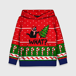 Толстовка-худи детская WHAT КОТИК CAT, цвет: 3D-синий