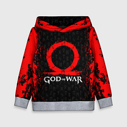 Толстовка-худи детская GOD OF WAR КРАТОС ЛОГО, цвет: 3D-меланж