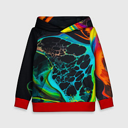 Толстовка-худи детская Огни большого города, цвет: 3D-красный