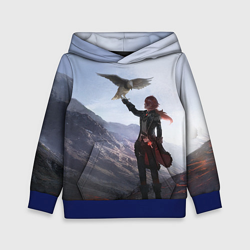 Детская толстовка ДИЛЮК С ЯСТРЕБОМ DILUC / 3D-Синий – фото 1
