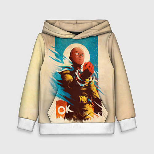 Детская толстовка One Punch-Man Эпичный Сайтама / 3D-Белый – фото 1