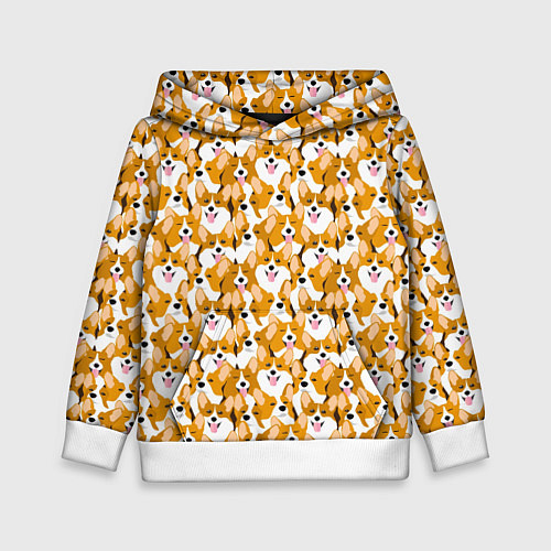 Детская толстовка Собаки Корги / 3D-Белый – фото 1