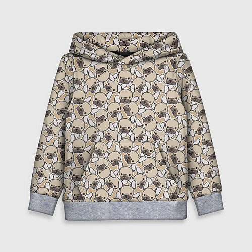 Детская толстовка Щенки Бульдога / 3D-Меланж – фото 1