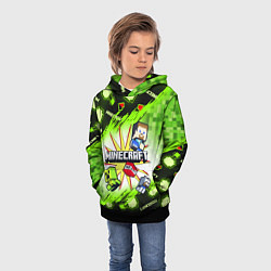 Толстовка-худи детская MINECRAFT ART МАЙНКРАФТ АРТ, цвет: 3D-черный — фото 2