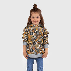 Толстовка-худи детская Собаки Разные Породы, цвет: 3D-меланж — фото 2