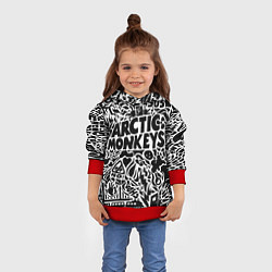 Толстовка-худи детская Arctic monkeys Pattern, цвет: 3D-красный — фото 2