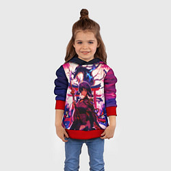 Толстовка-худи детская Шогун райден под деревом лисы Геншин Импакт, цвет: 3D-красный — фото 2