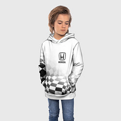 Толстовка-худи детская HONDA, ХОНДА СПОРТ, ФИНИШНЫЙ ФЛАГ, цвет: 3D-белый — фото 2