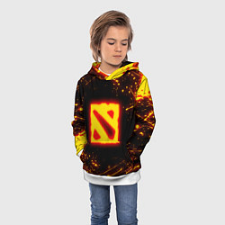 Толстовка-худи детская DOTA 2 FIRE LOGO ДОТА 2 ОГНЕННЫЙ ЛОГО, цвет: 3D-белый — фото 2