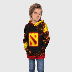 Толстовка-худи детская DOTA 2 FIRE LOGO ДОТА 2 ОГНЕННЫЙ ЛОГО, цвет: 3D-красный — фото 2