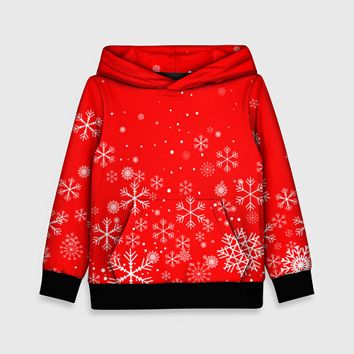 Детская толстовка Летящие снежинки / 3D-Черный – фото 1