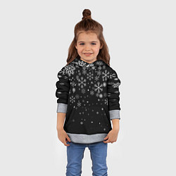 Толстовка-худи детская Снежинки - С Новый год, цвет: 3D-меланж — фото 2