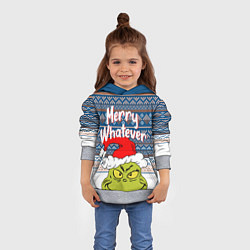 Толстовка-худи детская MERRY WHATEVER GRINCH, цвет: 3D-меланж — фото 2