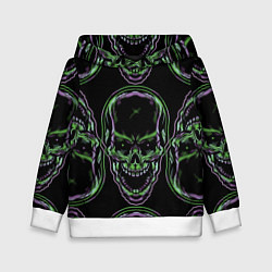 Толстовка-худи детская Skulls vanguard pattern 2077, цвет: 3D-белый