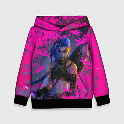 Толстовка-худи детская Jinx v2 Arcane LoL, цвет: 3D-черный