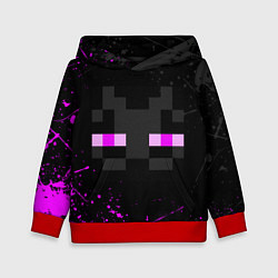 Детская толстовка MINECRAFT ЭНДЕРМЕН ЛИЦО, БРЫЗГИ КРАСОК