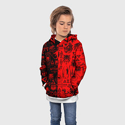 Толстовка-худи детская THE WITCHER LOGOBOMBING BLACK RED, цвет: 3D-белый — фото 2