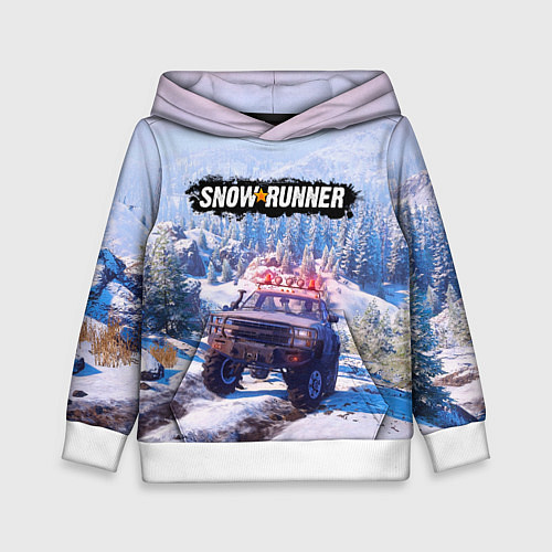Детская толстовка SnowRunner Гонки по бездорожью / 3D-Белый – фото 1