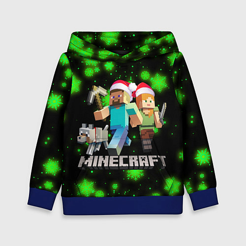 Детская толстовка НОВОГОДНИЙ MINECRAFT ГЕРОИ ИГРЫ / 3D-Синий – фото 1