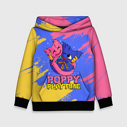 Толстовка-худи детская Huggy Wuggy and Kissy Missy Poppy Playtime, цвет: 3D-черный
