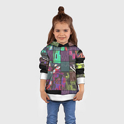 Толстовка-худи детская Мир в квадрате, цвет: 3D-белый — фото 2