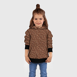 Толстовка-худи детская Шоколадная Текстура, цвет: 3D-черный — фото 2