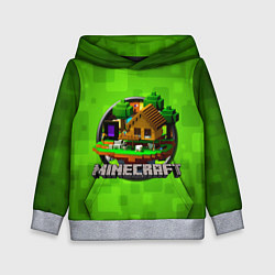 Толстовка-худи детская Minecraft Logo Green, цвет: 3D-меланж