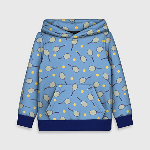 Детская толстовка Большой теннис паттерн / 3D-Синий – фото 1