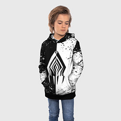 Толстовка-худи детская WARFRAME STALKER BLACK WHITE СТАЛКЕР, цвет: 3D-черный — фото 2