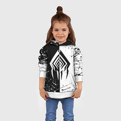 Толстовка-худи детская WARFRAME STALKER BLACK WHITE СТАЛКЕР, цвет: 3D-белый — фото 2