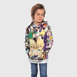 Толстовка-худи детская ГЕРОИ ГЕНШИН ИМПАКТ HEROES GENSHIN IMPACT, цвет: 3D-белый — фото 2