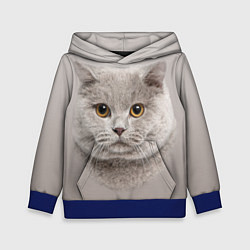 Толстовка-худи детская Милая британка, цвет: 3D-синий